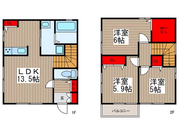 差間戸建て　Ｂの物件間取画像